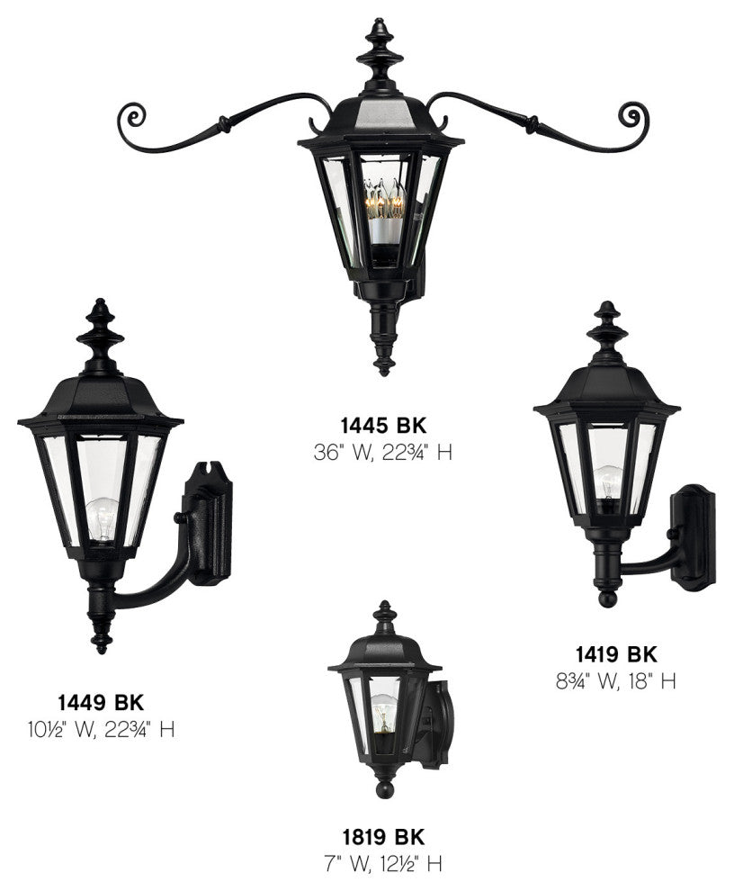 Hinkley Manor House Small Wall Mount Lantern, Black