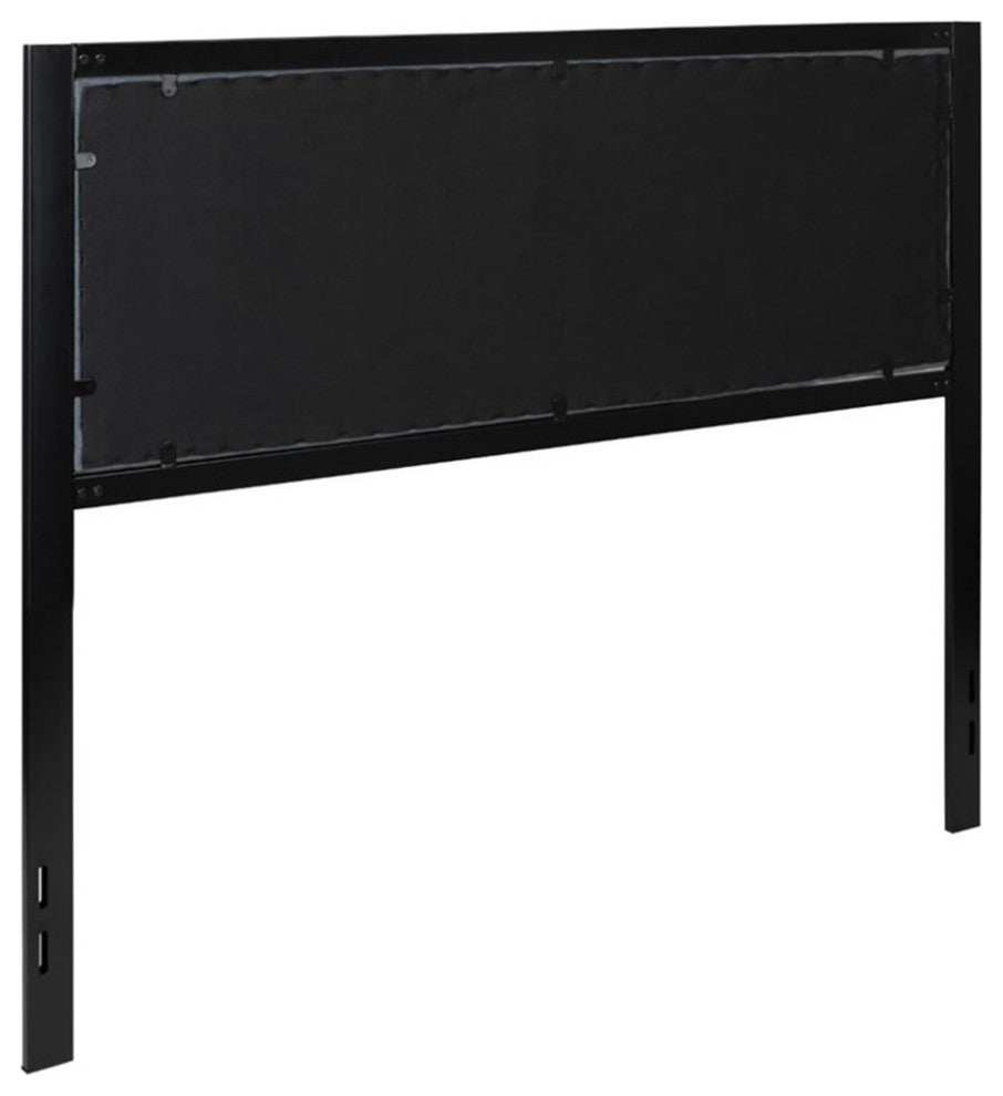 Bristol Metal Tufted Upholstered Headboard - Modern Headboard, Dark Gray, Queen