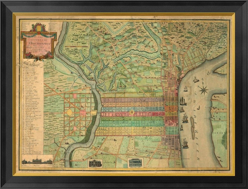"Philadelphia, 1802" Framed Canvas Giclee by Charles P. Varle, 34"x26"