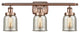 Small Bell 3 Light Bath Vanity Light, Antique Copper, Silver Plated Mercury