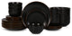 Stone Lain Brasa Stoneware 32 Piece Dinnerware Set, Black