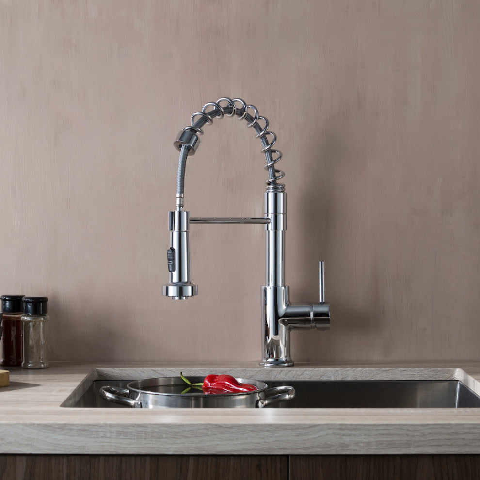 Blossom Lead Free, Solid Brass, Single Handle, Pull Out Kitchen Faucet, Chrome