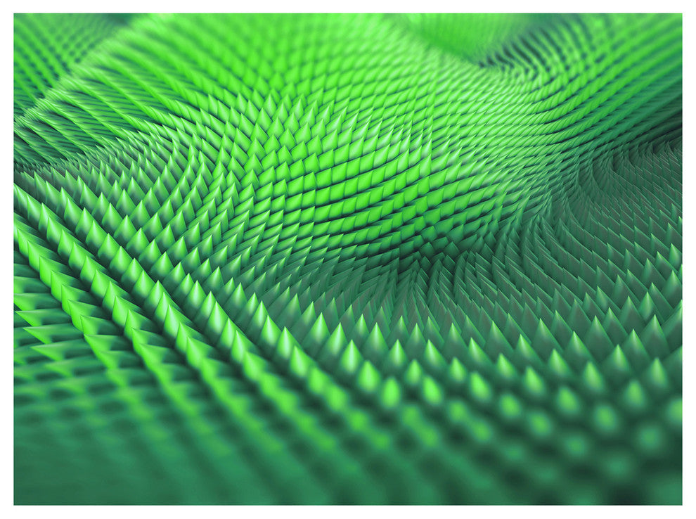 Green 3D Spiny Texture, Abstract Canvas Art Print, 40"x30"