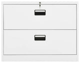 vidaXL Filing Cabinet Home Office File Cabinet Storage Cabinet White Steel