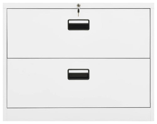 vidaXL Filing Cabinet Home Office File Cabinet Storage Cabinet White Steel