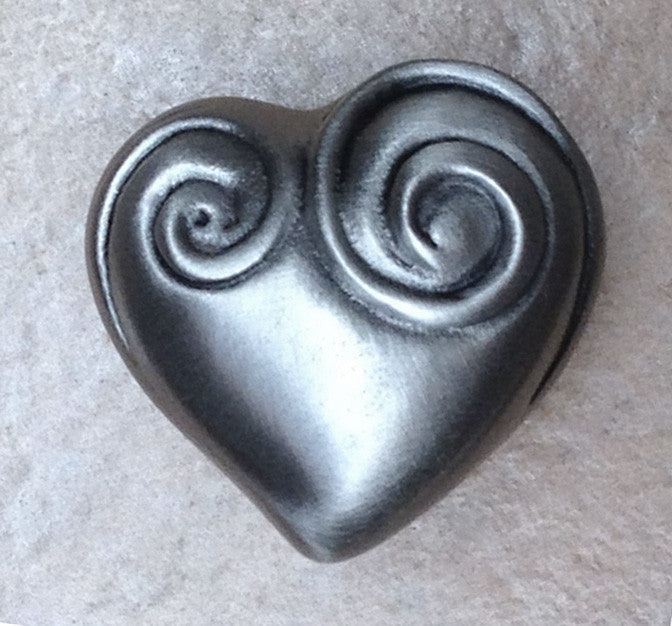 Spiral Heart Knob, Shiny