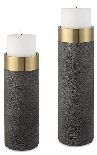 Uttermost 18061 Wessex Metal Table Pillar Candle Holder - Set of - Antique