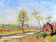 Alfred Sisley Road at Veneux, Gallery Wrapped Canvas Print, 21"x28"