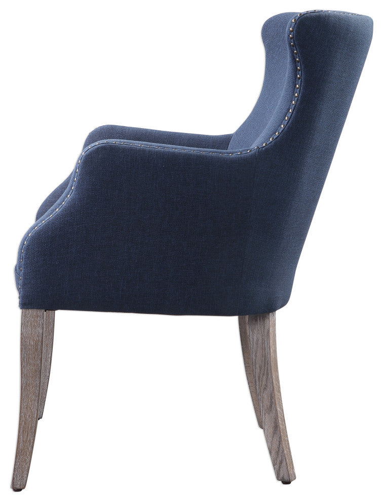 Uttermost Yareena Blue Wing Chair