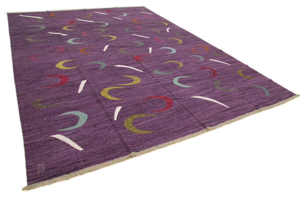 Rug N Carpet - Handwoven Turkish 10' 2'' x 14' 3'' Flatweave Wool Kilim Rug