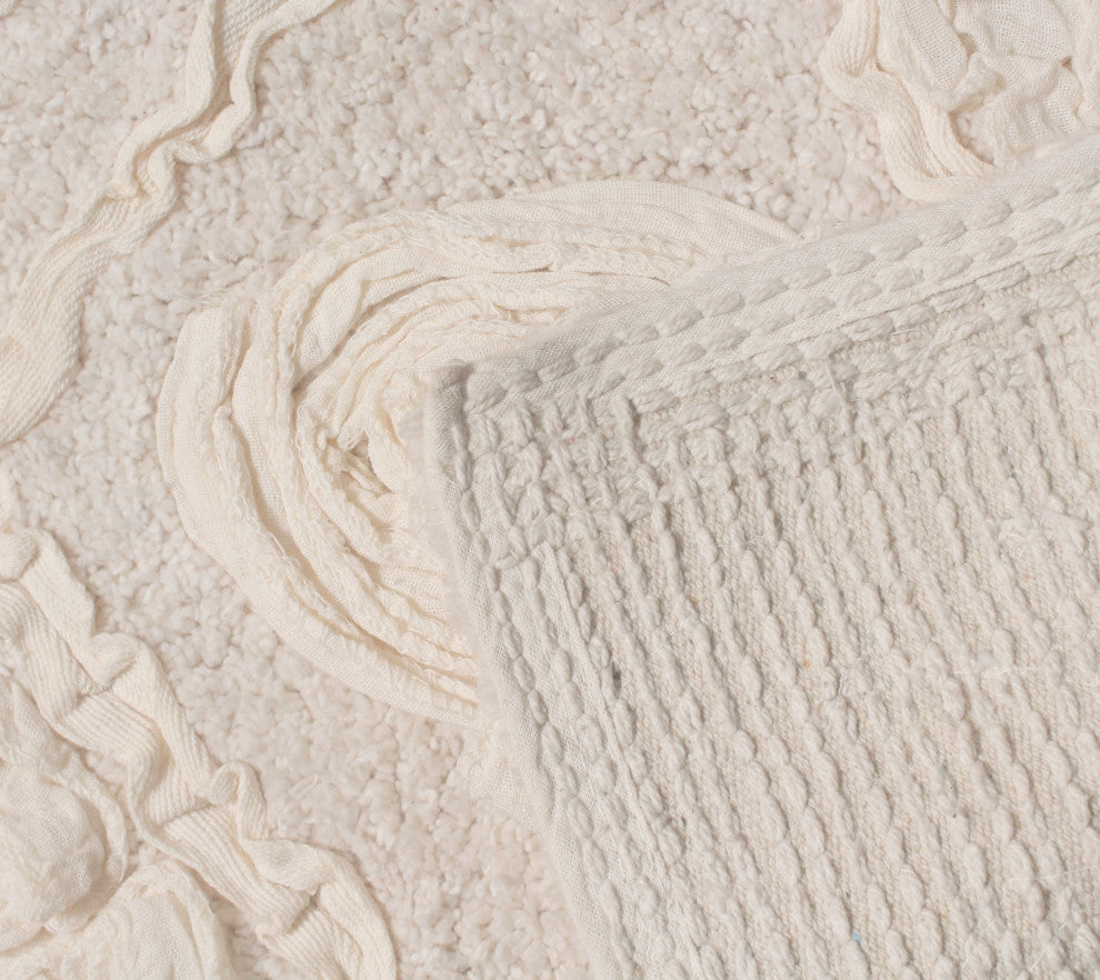 Modesto Bath Rug Bath Rug Set, Machine Wash, 17x24" Rectangle, Ivory