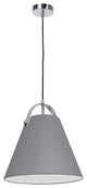 1 Light Emperor Pendant Polished Chrome with Grey Shade