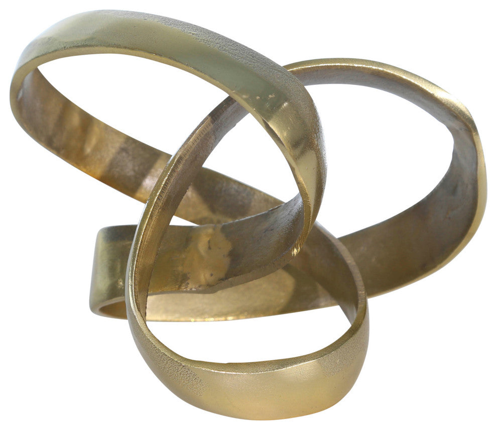 Aluminum Knot Sculpture, 7", Gold