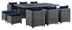 Canvas Navy Summon 11-Piece Outdoor Patio Sunbrella Dining Set