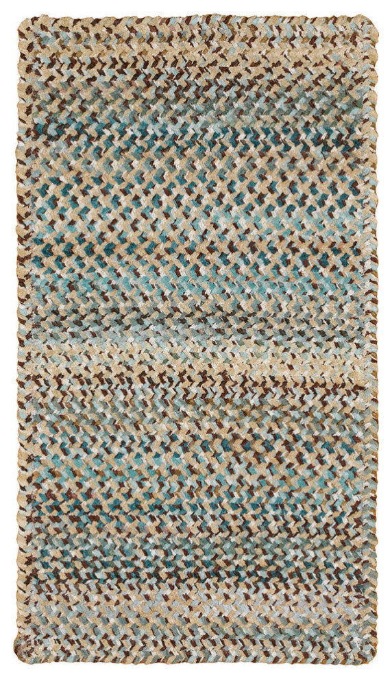Capel Ocracoke Deep Blue 0425_475 Braided Rugs - 27" X 48" Oval