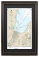 Poster Size Framed Nautical Chart, Head of Green Bay, Wisconsin, 21x36