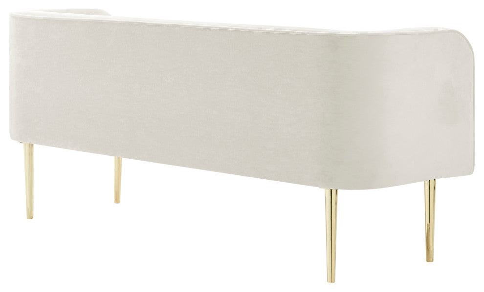 Marsha Velvet Bench, Dainty Cream