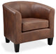 Grafton Home Enzo Upholstered Barrel Chair, Caramel Brown Faux Leather