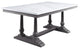 Yabeina Dining Table, Marble Top and Gray Oak