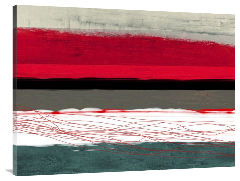 "Abstract Stripe Theme Red Grey And White" Fine Art Print
