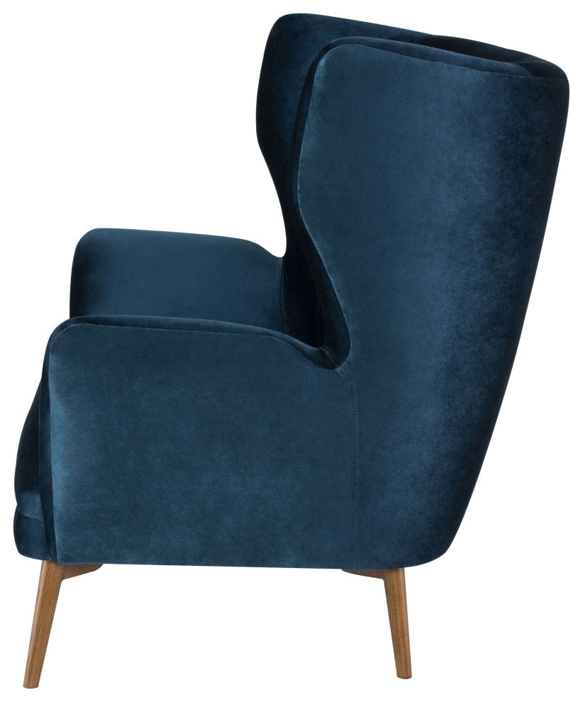 Klara 2-Seater Sofa in Midnight Blue Velour by Nuevo