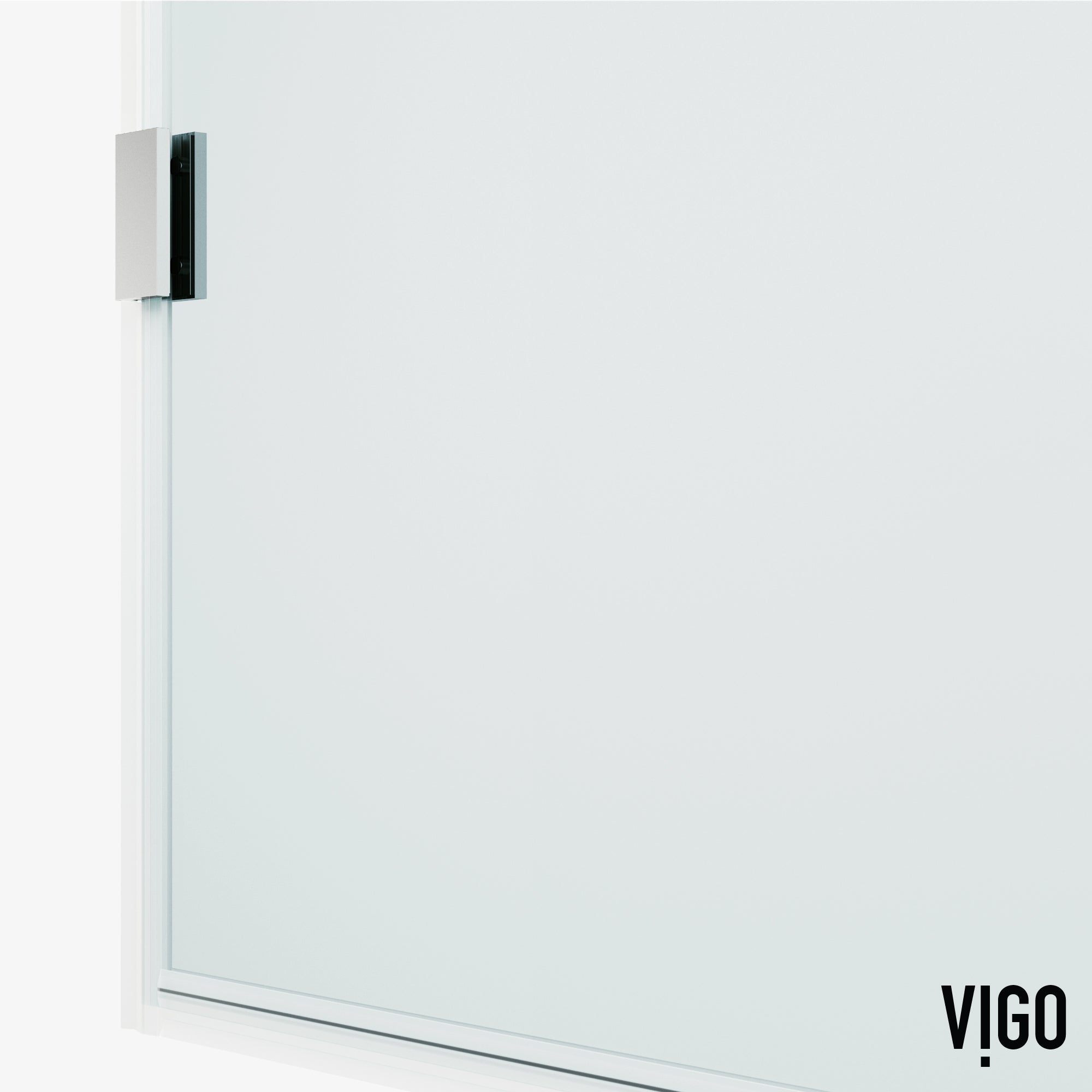 VIGO Arden 34" W x 78" H Frameless Fixed Shower Screen, Chrome, Clear Glass