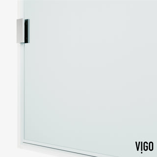 VIGO Arden 34" W x 78" H Frameless Fixed Shower Screen, Chrome, Clear Glass