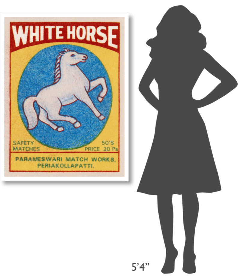 "White Horse Matches" Digital Paper Print by Phillumenart, 32"x42"