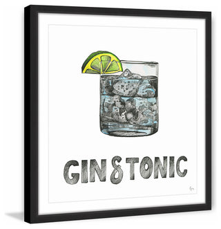 "Gin & Tonic" Framed Painting Print, 24"x24"