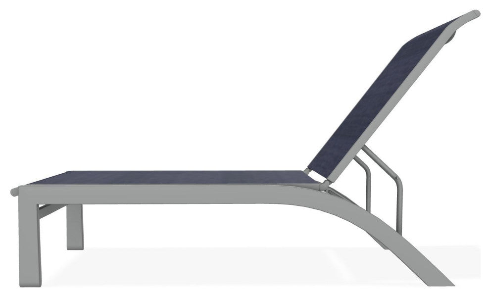 Kendall Sling Stackable Outdoor Chaise Lounge, Collect Indigo/Graphite