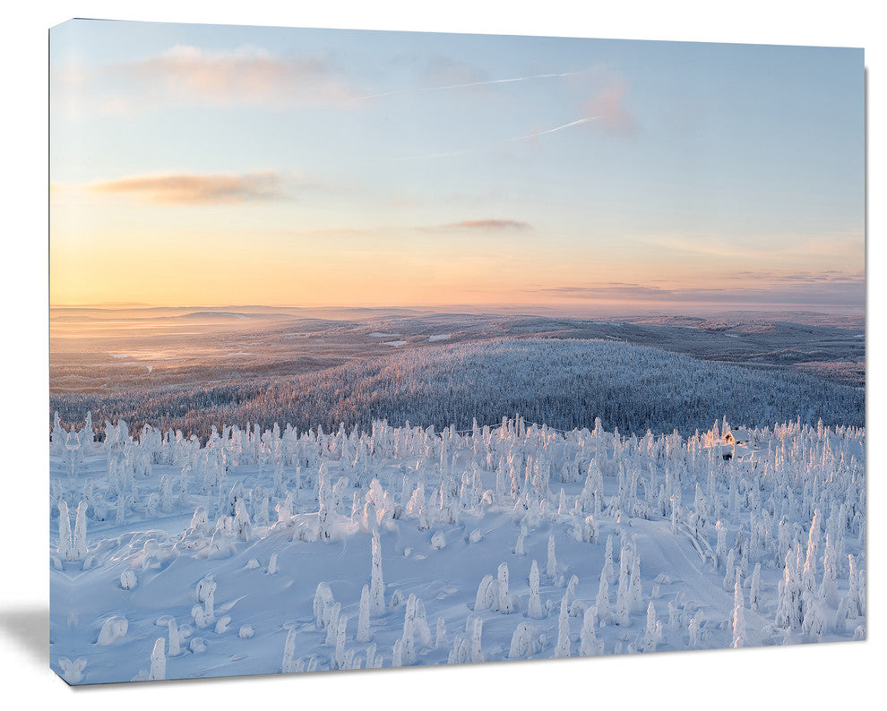 Winter Landscape in Lapland, Landscape Canvas Art Print, 40"x30"