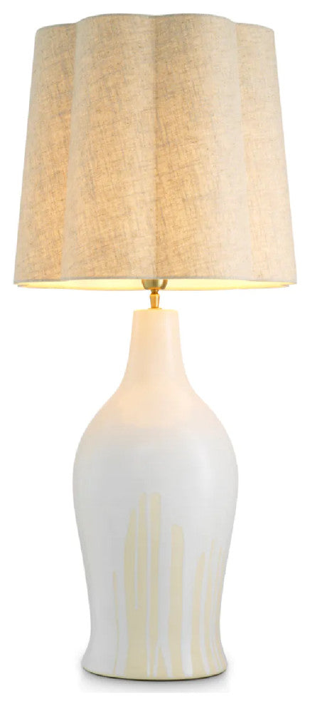 Ceramic Base Table Lamp, Eichholtz Beatriz, White