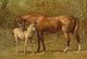 Thoroughbred Mare and Foal - Canvas Poster 20" x 30"