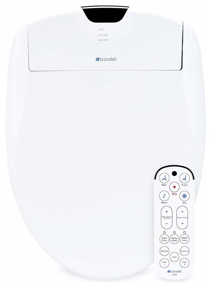 Brondell Swash 1400 Electronic Toilet Seat, White, Elongated