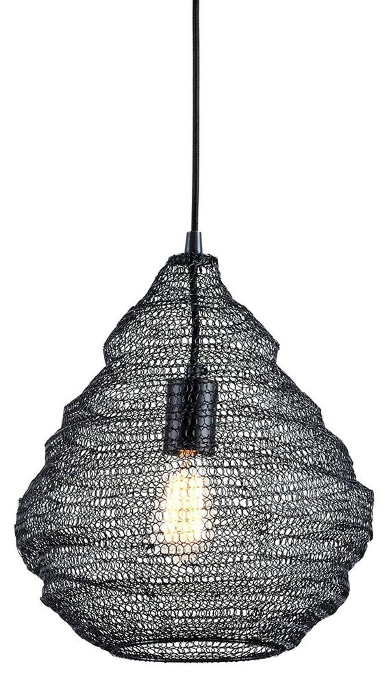 Wabi Sabi 1-Light 14" Pendant, Black Finish