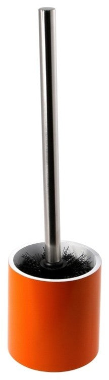 Steel Free Standing Toilet Brush Holder, Resin, Orange