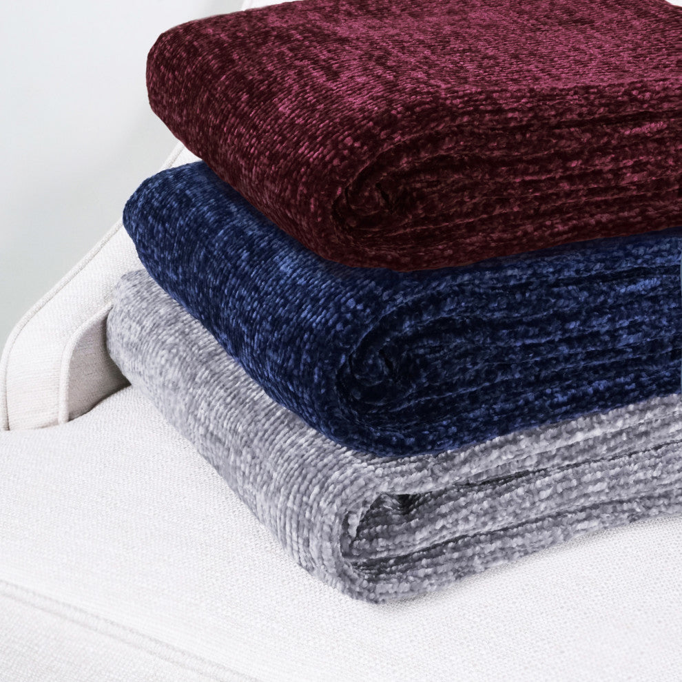 Chenille Throw, Gray