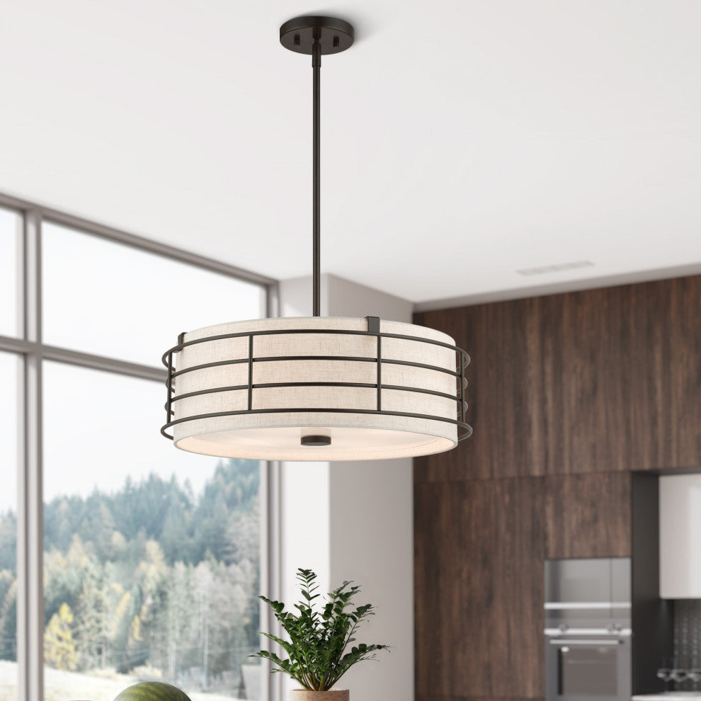 Blanchard 4-Light English Bronze Pendant Chandelier