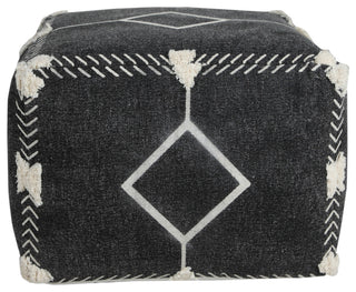 Textured Diamond Dash Pouf Ottoman