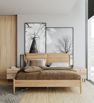 Daniel Solid White Oak King Bed, Natural