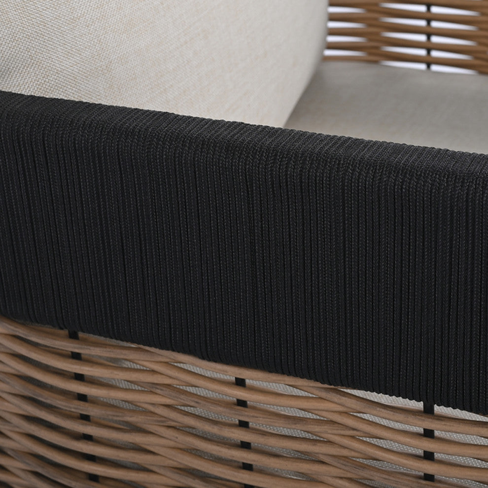 Safavieh Harrison Indoor-Outdoor Swivel Chair, Black/Taupe