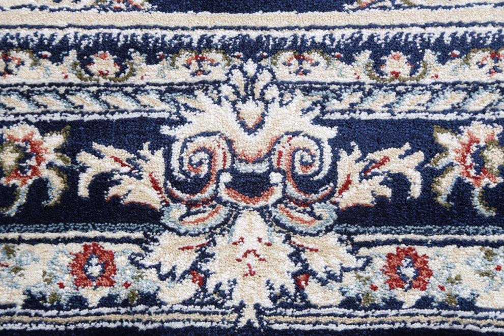 Blue Floral Medallion Transitional Turkish Rug Oriental Carpet 5x8