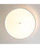 Moderne Flush Mount Conversion Kit 18"w White Linen  Shallow Drum Lampshade