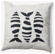 20x20" Puzzle Fish Nautical Decorative Indoor Pillow, Shark Blue