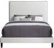Harlie Velvet Upholstered Bed, Cream, Queen