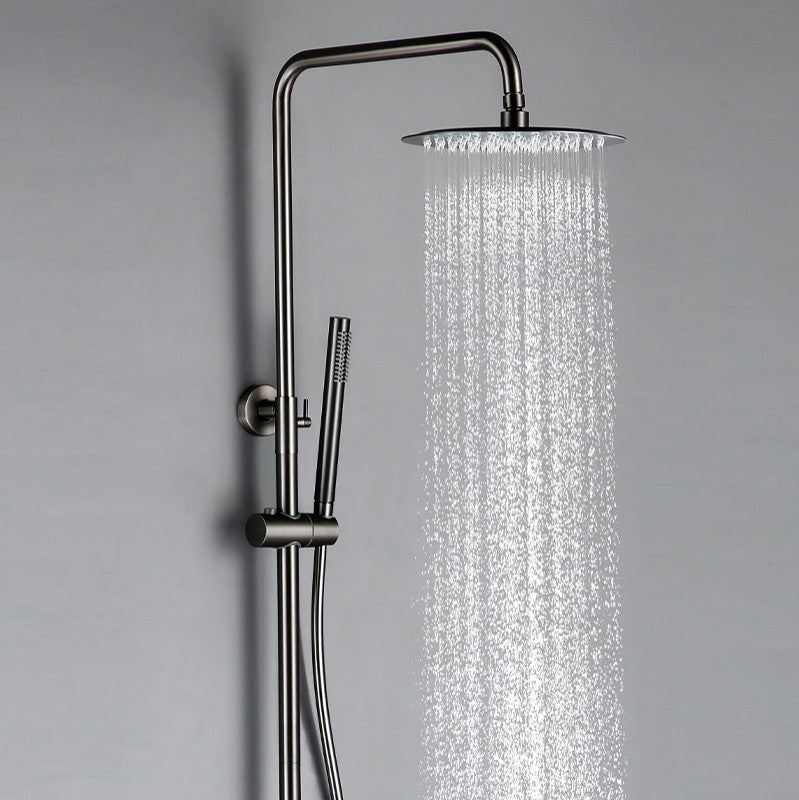 Wasser™ Shower Faucet With Handheld Shower Head, Gunmetal Grey, 10" Showerhead