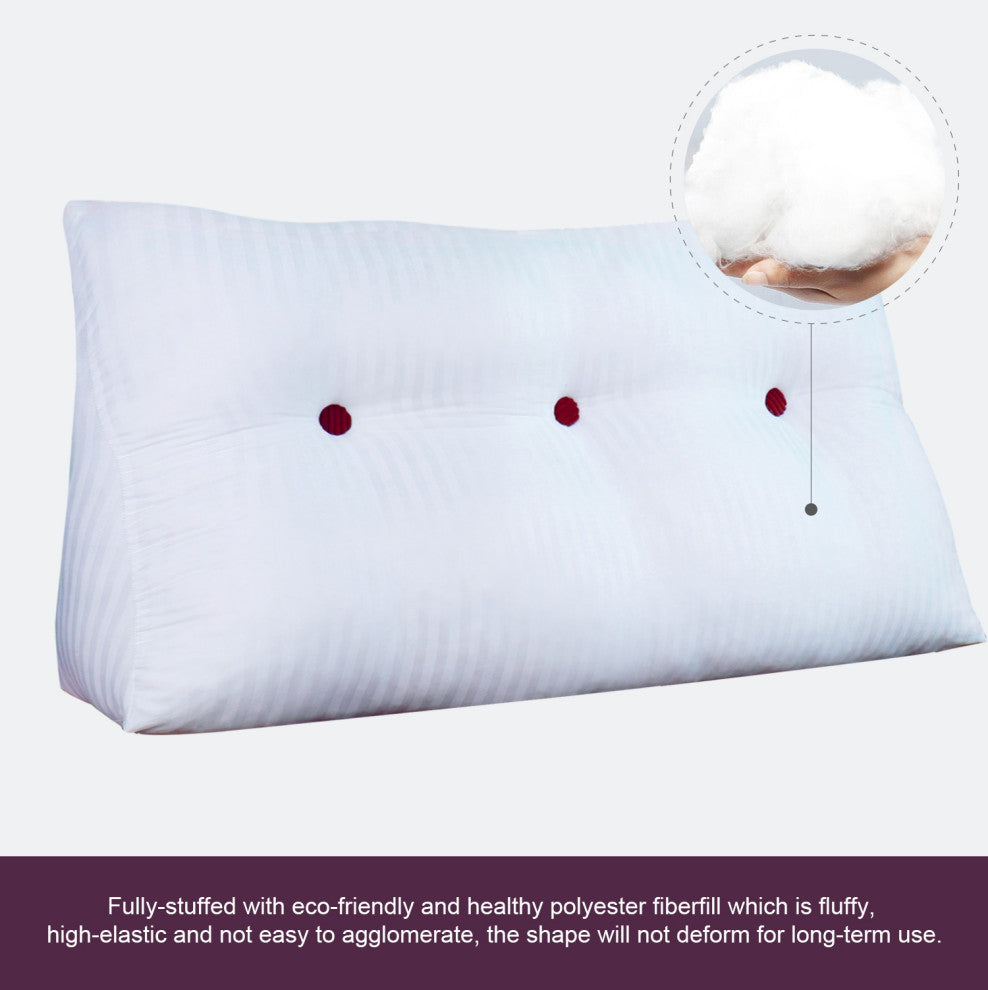 Bed Wedge Pillow Backrest Headboard Cushion Daybed Pillow Reading Wedge Purple, 39x20x8