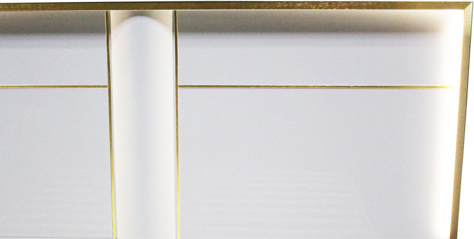 Havana Platform White With Gold Trimming Bed, Eastern King