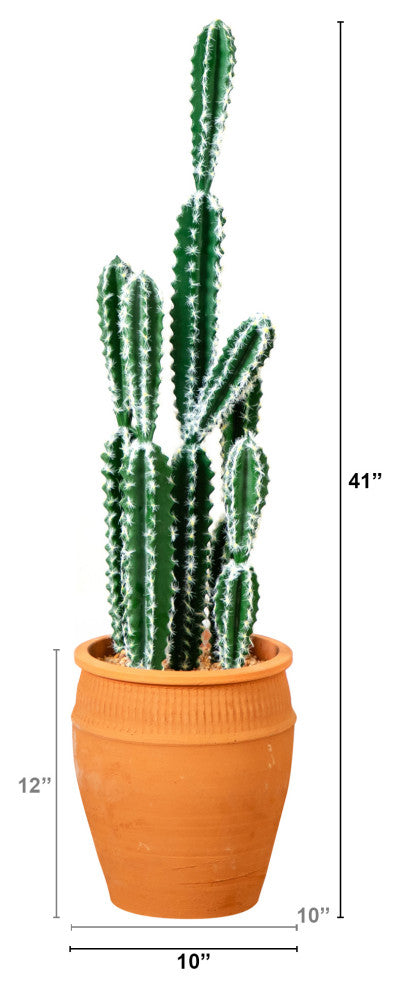 41in. Artificial Cactus, Terracotta Planter