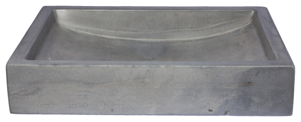 Eden Bath EB_N008DG 22-in. Shallow Wave Concrete Vessel Sink - Dark Gray